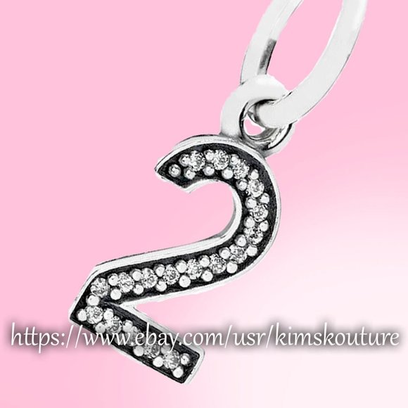 Pandora Hanging Number 2 Charm 791340CZ - Picture 1 of 1